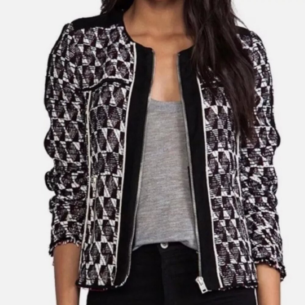 IRO Black and White Geometric Blazer